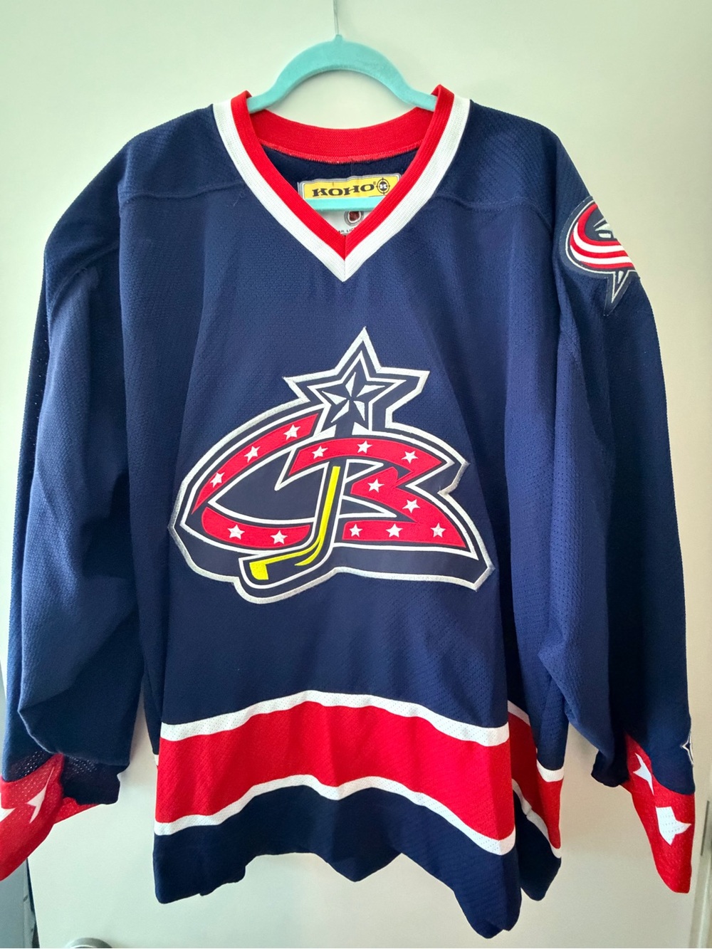 Vintage KOHO Columbus Blue Jackets NHL Jersey XL Made in Canada Inaugural Era